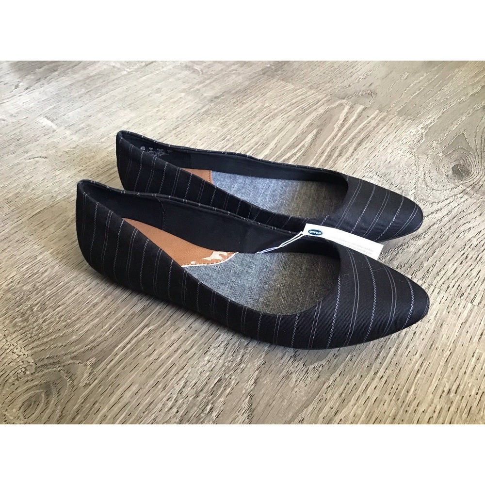 Dr. Scholls Womens Size 8 M Black Pointed Toe slip on casual flats Shoes NEW